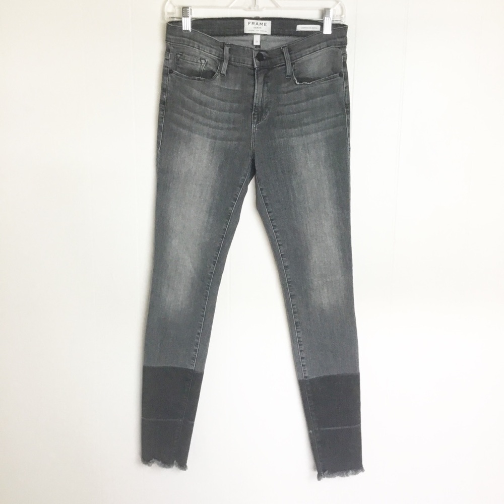 Frame Black Cropped Ankle Pants Size 28 Ombre